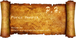 Porcz Henrik névjegykártya